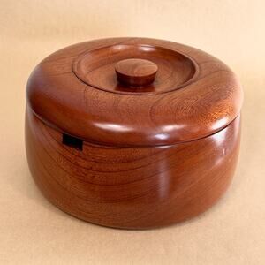Vintage Japanese Lacquered Wood Rice Container Bowl With Lid, Ohitsu, Snack Bowl